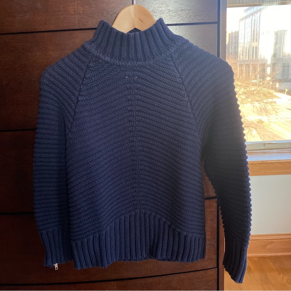 Reunited Clothing Dark Blue Sweater Zipper Sleeve Detail XS